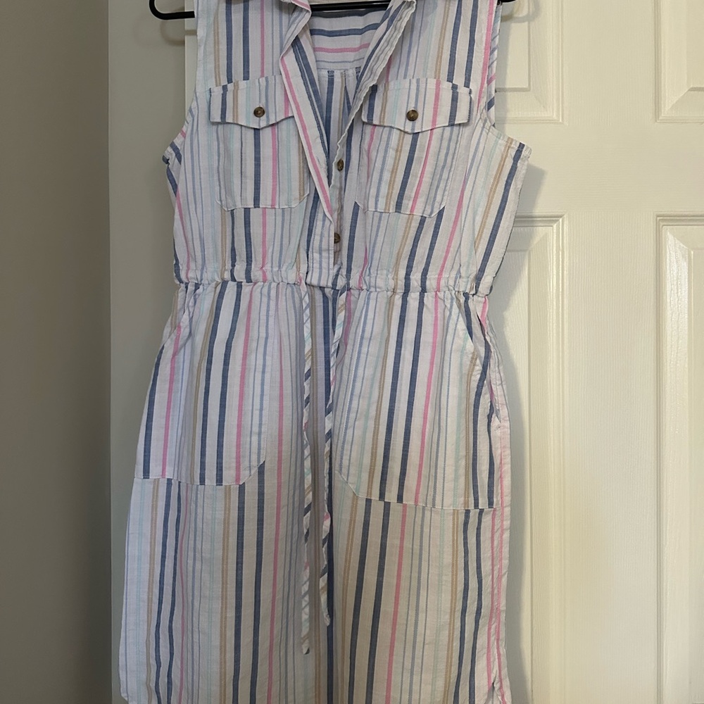 Time and Tru Striped Sleeveless Dress - Blue, Pink, White
